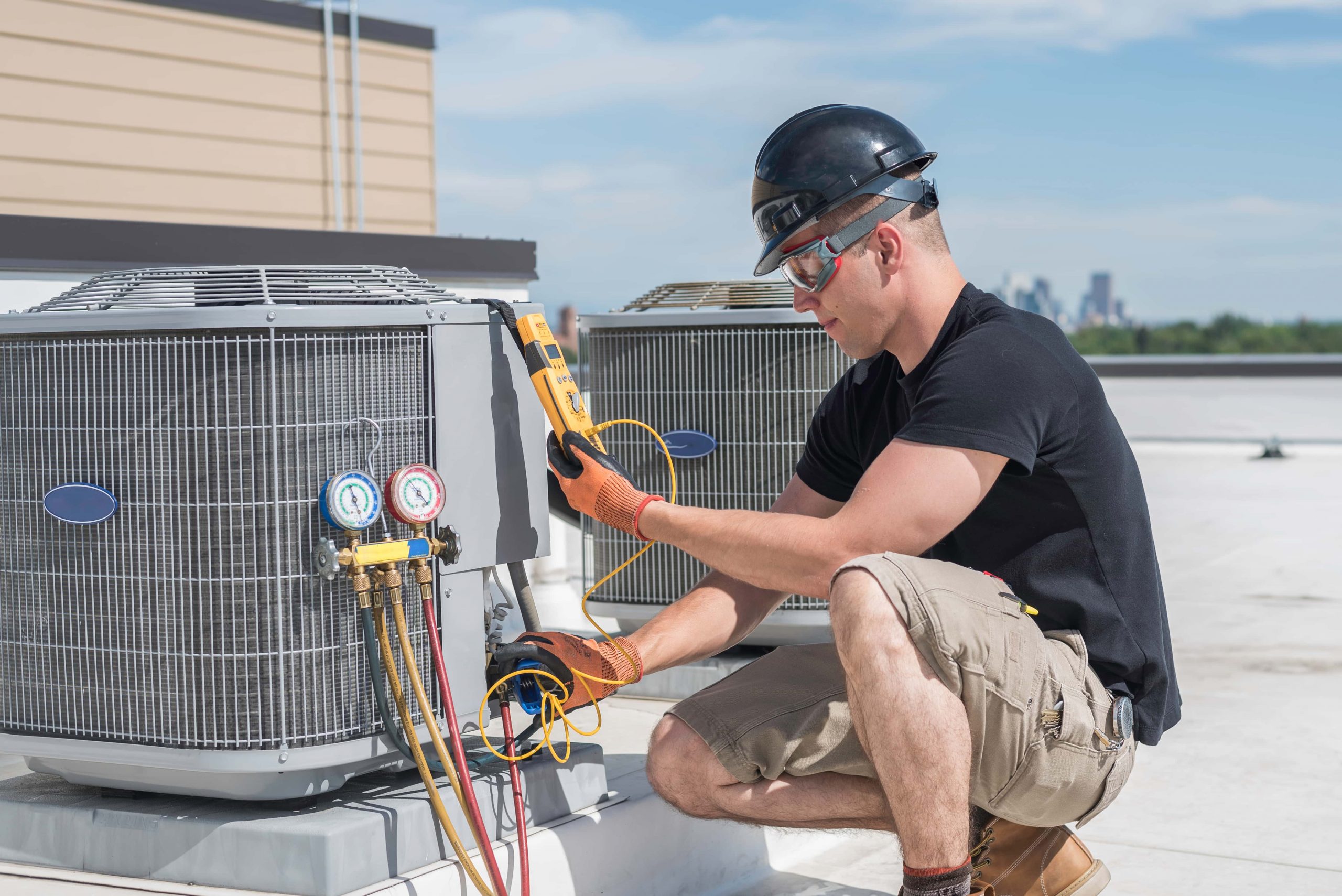 Professional HVAC technician working